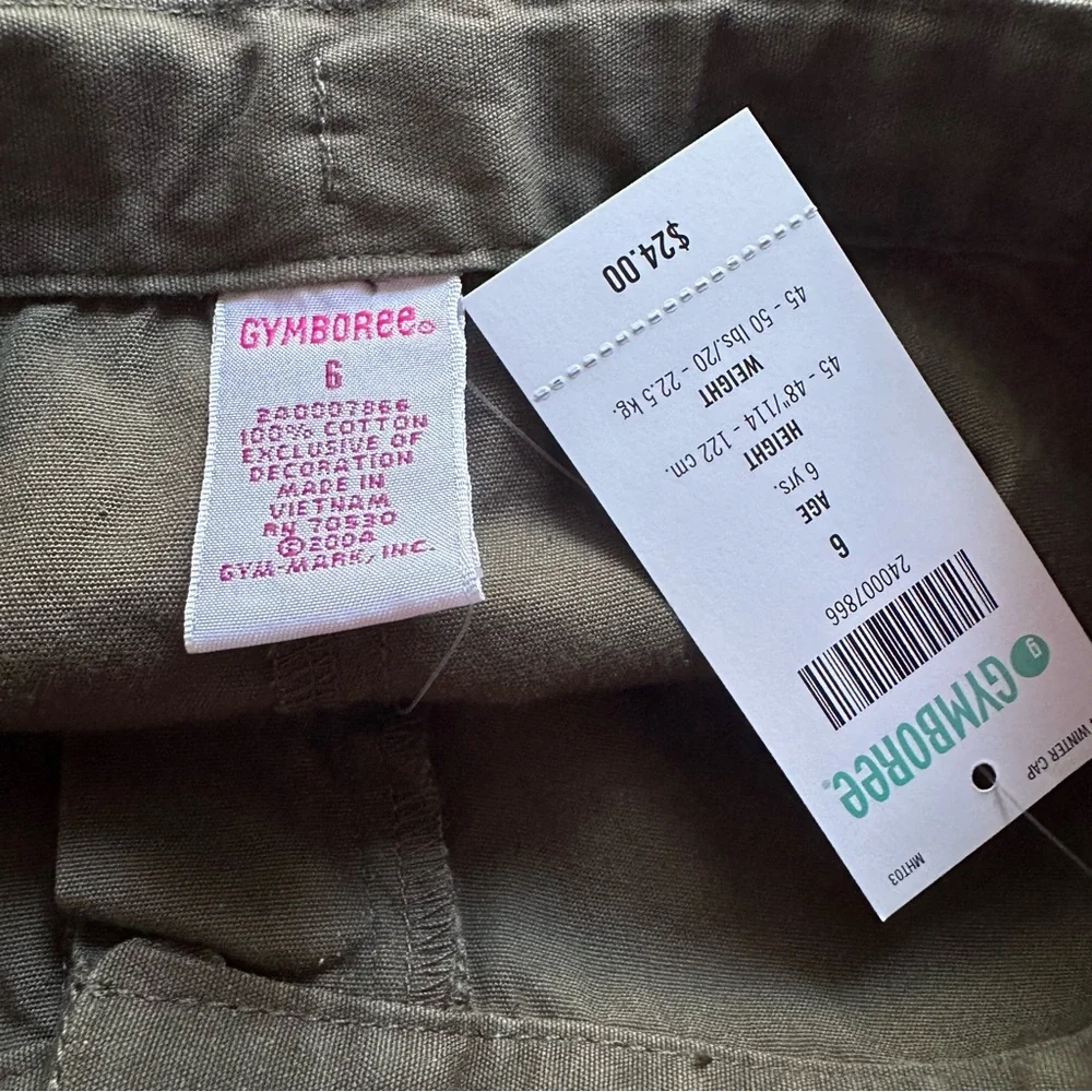 Girls size 6 NWT New Gymboree 2004 Tropical Utility Shorts Costa Rica